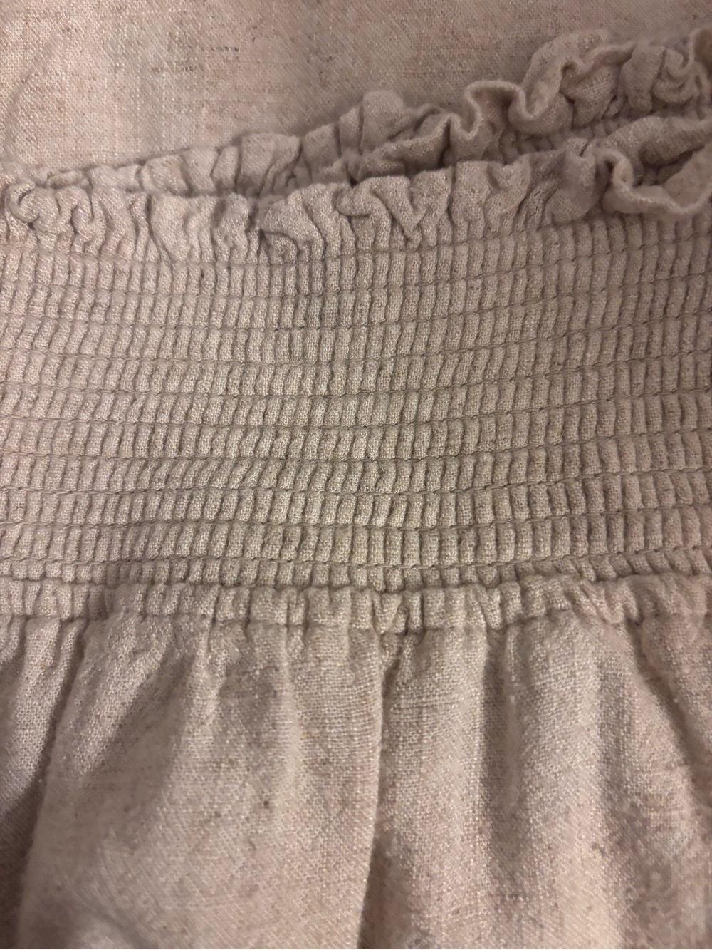 Simply Vera Vera Wang Neutral Beige Smocked Waist Pants Size Large - Picture 3 of 6